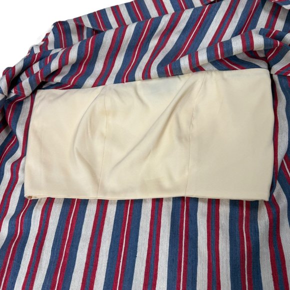 Viva Aviva Excl Halter Top Womens Sz S Multi Striped Raw Silk Cropped Tank - Picture 5 of 7